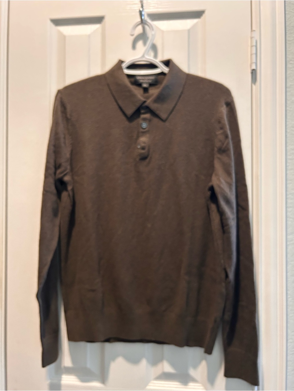 Banana Republic Brown Zip-Front Polo Sweater